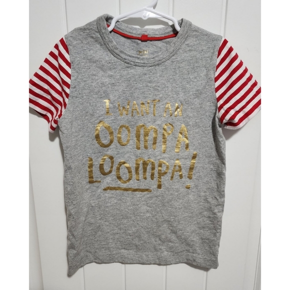 Mini Boden Roald Dahl I want an Oompa Loompa shirt child 5 6 Christmas holiday - Picture 1 of 4